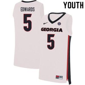 Red Color Anthony Edwards Georgia #5 Jersey Adult size